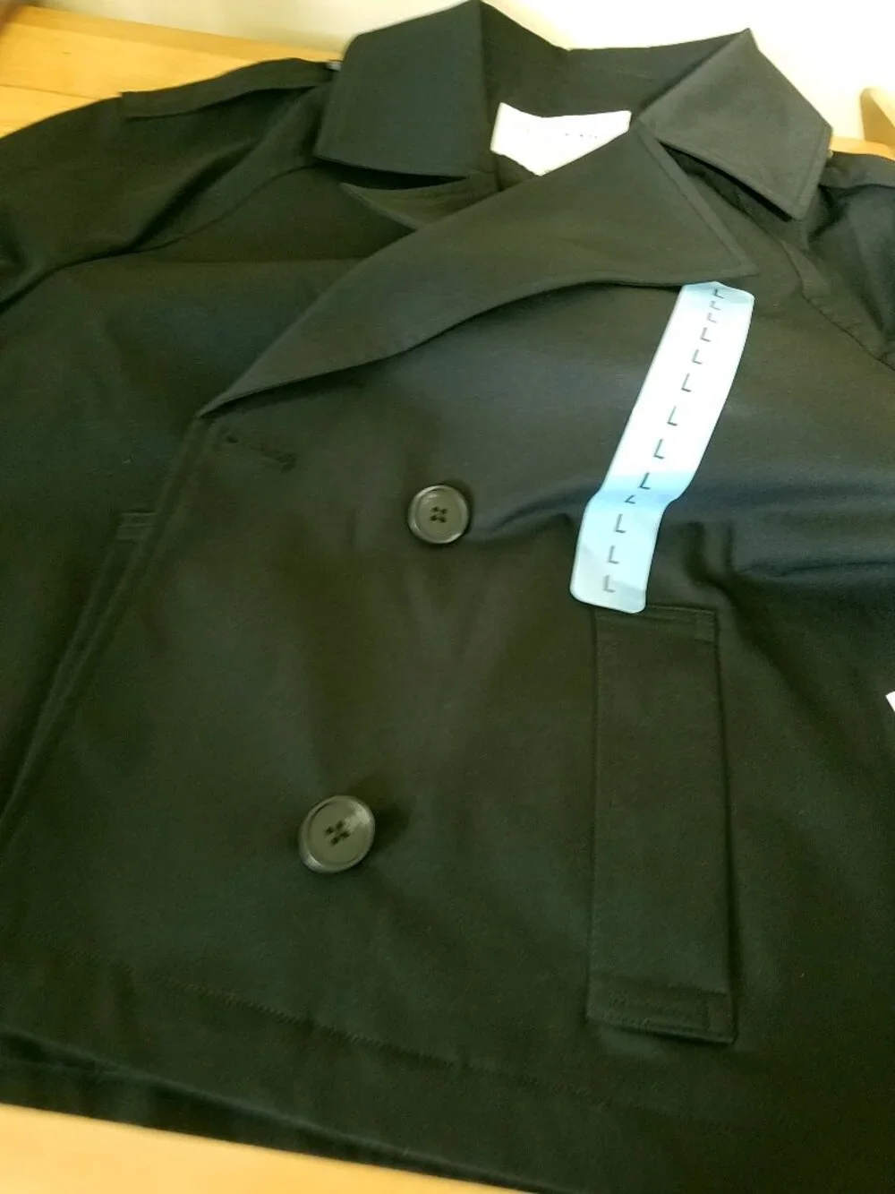 Rebecca Minkoff Black Cropped Trench Coat Women's Large NWT - Picture 10 of 16